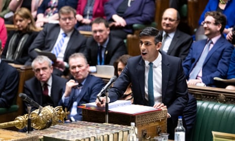 Rishi Sunak speaks, during prime minister's questions on 8 March