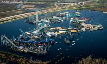 Underwater: TheSix Flags Amusement park. Bob in New Orleans, flooded by by Hurricane Katrina in 2005.