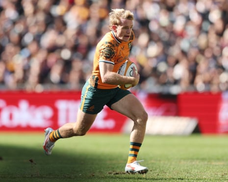 Max Jorgensen bursts clear for the Wallabies