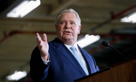 Doug Ford speaks at a podium.