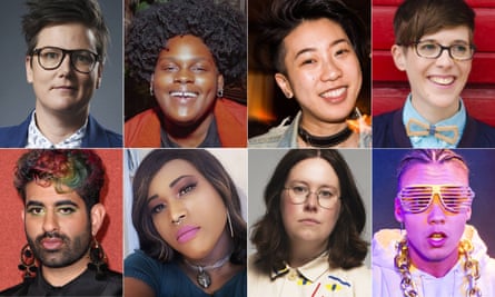 The lineup … top row, l-r, Gadsby, Asha Ward, Jes Tom and DeAnne Smith; bottom l-r, Alok, Dahlia Belle, Chloe Petts and Krishna Istha.