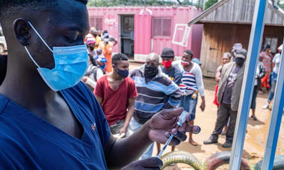 A vaccination centre in the Kya Sands informal settlement in Johannesburg, South Africa, December 2021
