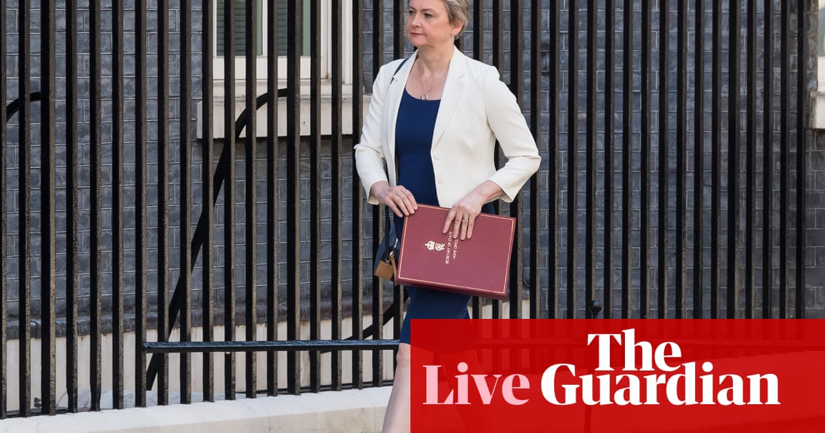 Yvette Cooper avoids criticising Macron's attack on Brexit as she defends migrant deal UK politics live
