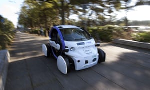UK research centre Transport Systems Catapult tests its driverless car in Milton Keynes.