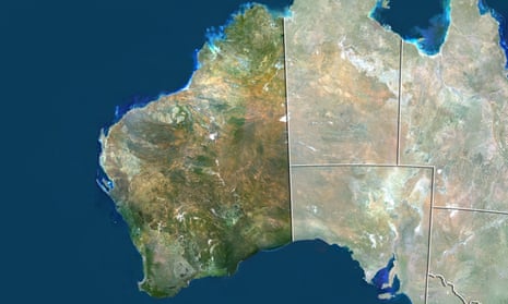 A satellite image of WA