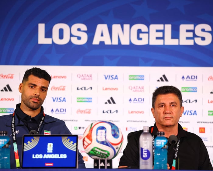 Iran’s footballers arrive in US amid peace deal but admit tension ‘undermines joy’