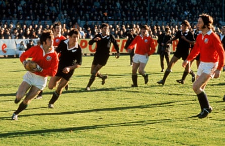 Barry John, as part of a Lions team packed with Welsh talent, is pursued by Tane Norton of New Zealand during a 9-3 win in their first Test match in 1971