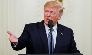 President Donald Trump speaks at the White House on 30 October.