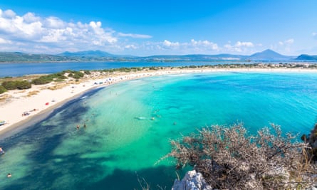 Voidokilia beach in Messinia, Greece, which has 581 blue flag beaches.