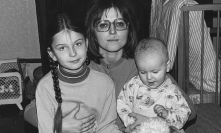 Paulina Porizkova as a child with her mother and brother.