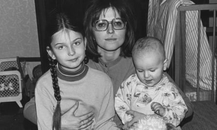 Paulina Porizkova as a child with her mother and brother.