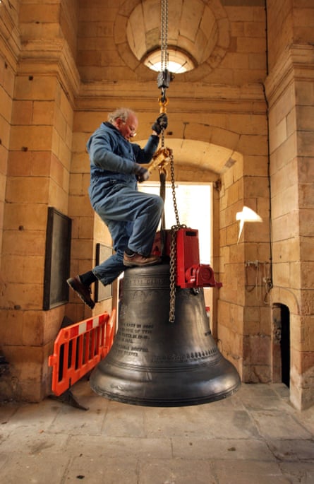 Peter Scott, a senior bell-hanger for the Whitechapel Bell Foundry, at the church of St Magnus the Martyr in 2009.
