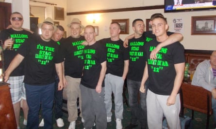 ‘As quickly as it happens, it’s forgotten’: Craig Mallon (third from right) was killed on a stag do in Spain in 2012.