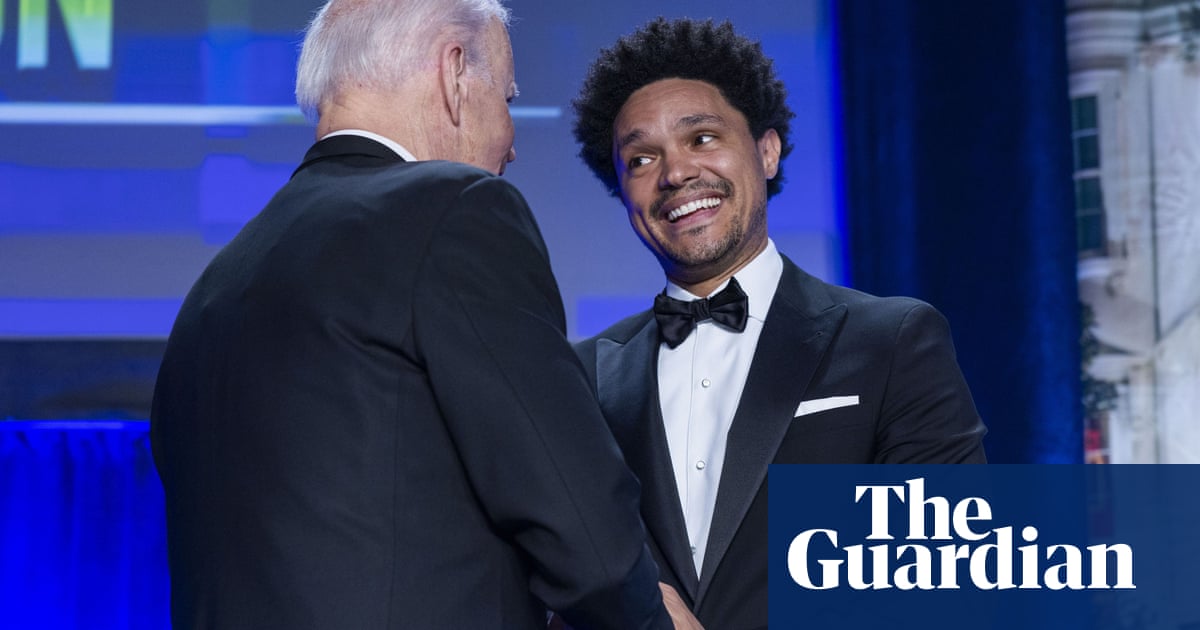‘A horrible plague, then Covid’: Biden and correspondents joke in post-Trump return to normality