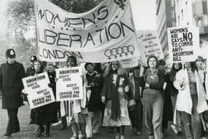 London in the seventies: women at the head of the TUC march in November 1979.