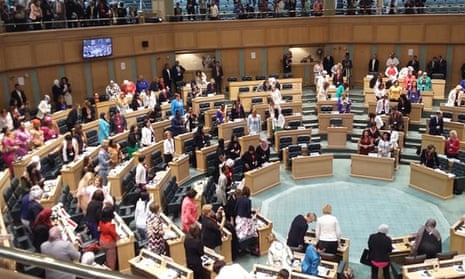 Female politicians in Jordan for the 2016 global summit of women in politics.