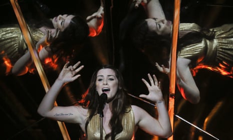She’ll never give up on EU … Lucie Jones, the UK’s 2017 Eurovision entry. 