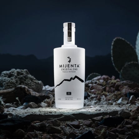 A bottle of Mijenta Cristalino tequila