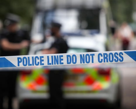 Police investigating the crime scene