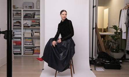 Bianca Spender in her studio three days before her fashion week 2018 show