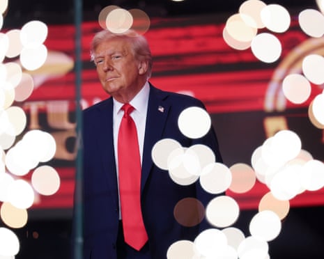 Trump on stage.