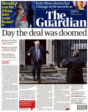 Guardian front page, Wednesday 9 October 2019
