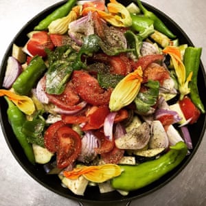 a healthy plate of horiatiki on Ikaria