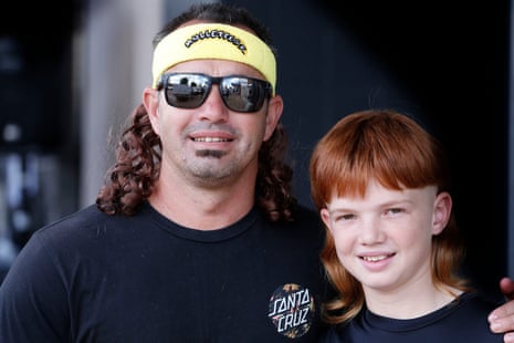 Emile and son Caleb Pacevski during Mulletfest in Kurri Kurri