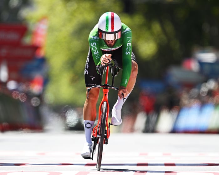 Vuelta a España: Ganna wins time-trial stage shortened after pro-Palestine protests