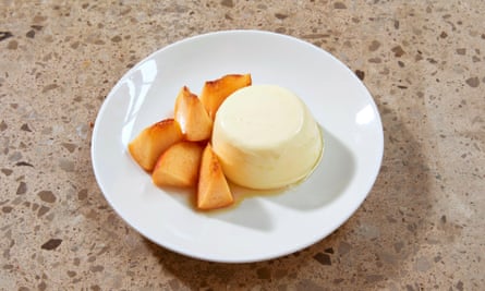 ‘The texture is perfect’: panna cotta with nectarines.