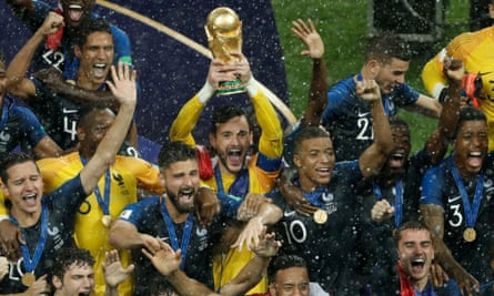 A class apart: France goalkeeper Hugo Lloris on threshold of history | World Cup 2022 6 Hugo Lloris holds the 2018 World Cup trophy in Moscow.
