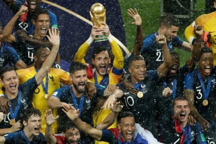Winning the World Cup with France in 2018 in Moscow.
