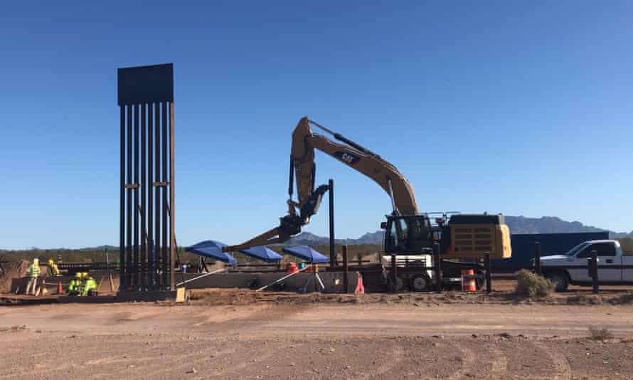 Border wall construction at the Organ Pipe Cactus national monument.