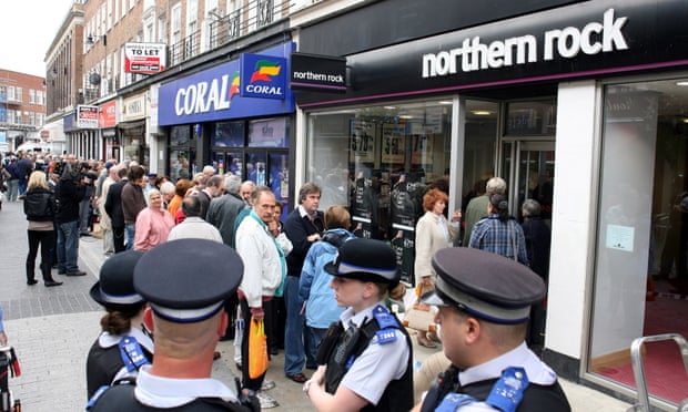 Queues at a Northern Rock branch in Kingston, west London.