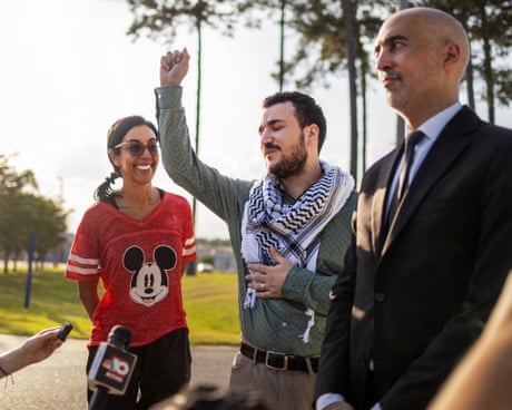 Mahmoud Khalil released from US detention after more than three months – video