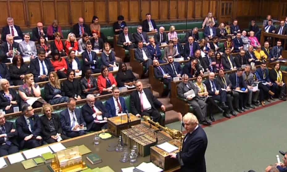 Boris Johnson speaks at the opening of the second reading of the withdrawal agreement bill in the House of Commons