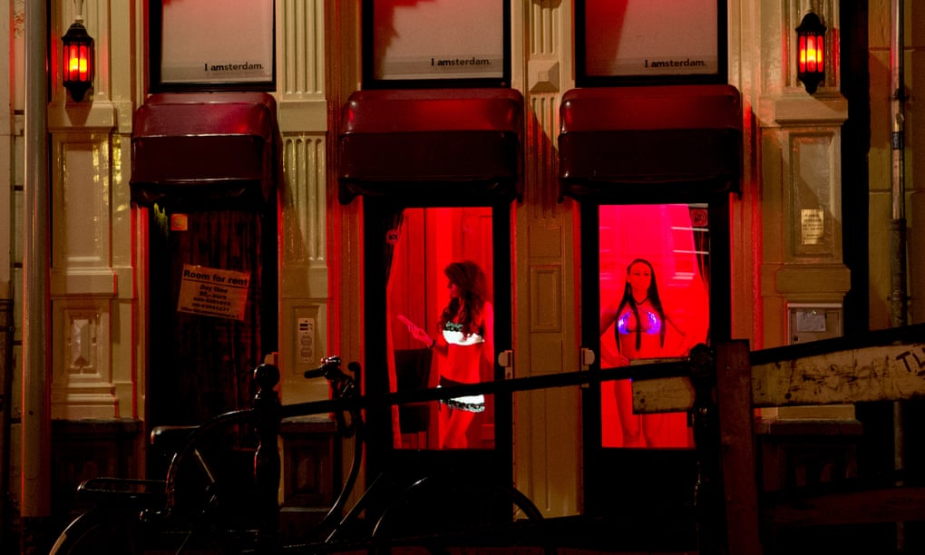 A brothel in the red light district of Amsterdam, the Netherlands.