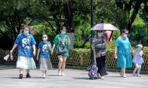 People wearing masks visit Zhongshan Park on the second day of the 5-day International Workers Day holiday on May 2, 2020 in Wuhan, Hubei Province, China.
