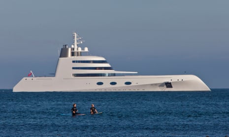 Motor Yacht A designed by Philippe Starck and owned by Russian billionaire Andrey Melnichenko.