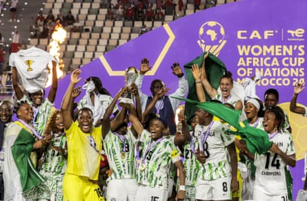 Nigeria celebrate lifting their 10th Women’s Africa Cup of Nations.