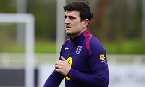 Harry Maguire at England training at St Georges Park before the friendly match against Brazil.