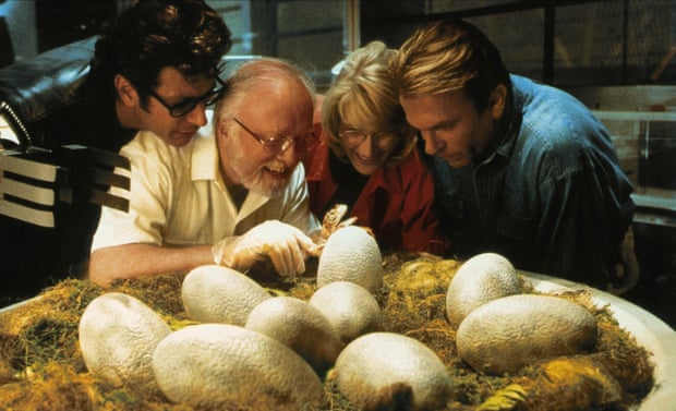 Jeff Goldblum, Richard Attenborough, Dern and Sam Neill in Jurassic Park