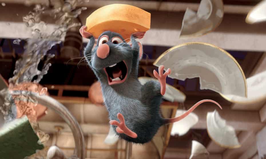 The character Remy in a scene from the film Ratatouille