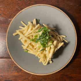 Soak it first: Julia Child’s celeriac remoulade. Thumbnails by Felicity.