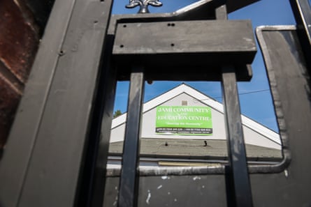 Locked security gate outside the centre