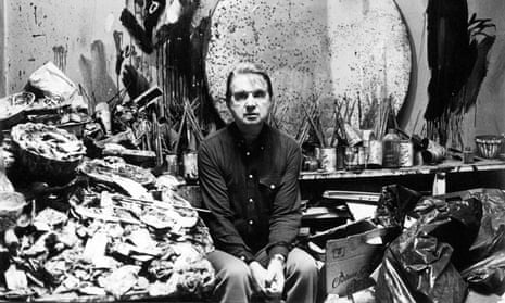 ‘He guarded his technical secrets by pretending that he randomly “sloshed” paint on to canvas’: Francis Bacon in his studio, 1980.