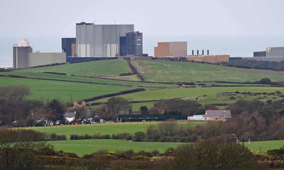  The Wylfa Newydd nuclear power station is pictured beyond farmer’s fields on Anglesey, north-west Wales