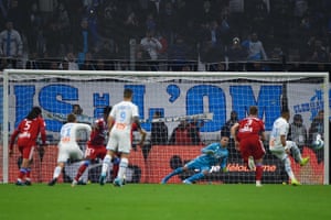 Dimitri Payet scores his first goal of the night from the penalty spot.