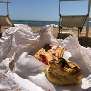 Scaccia, a traditional layered pizza-pie.