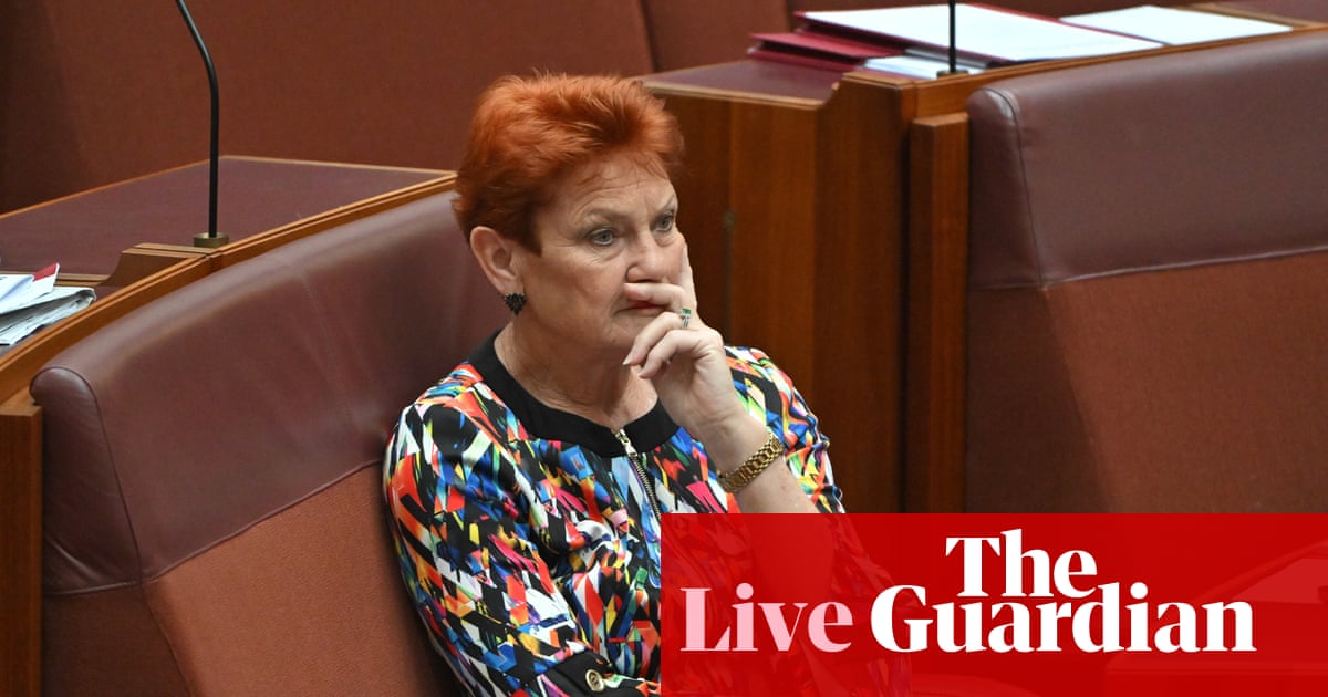 Australia politics live: Penny Wong moves censure motion against Pauline Hanson over burqa stunt